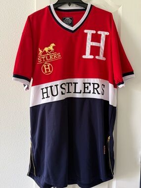 Bleecker & Mercer Hustlers 94 Baseball Jersey 3XL Red Streetwear Side Zip